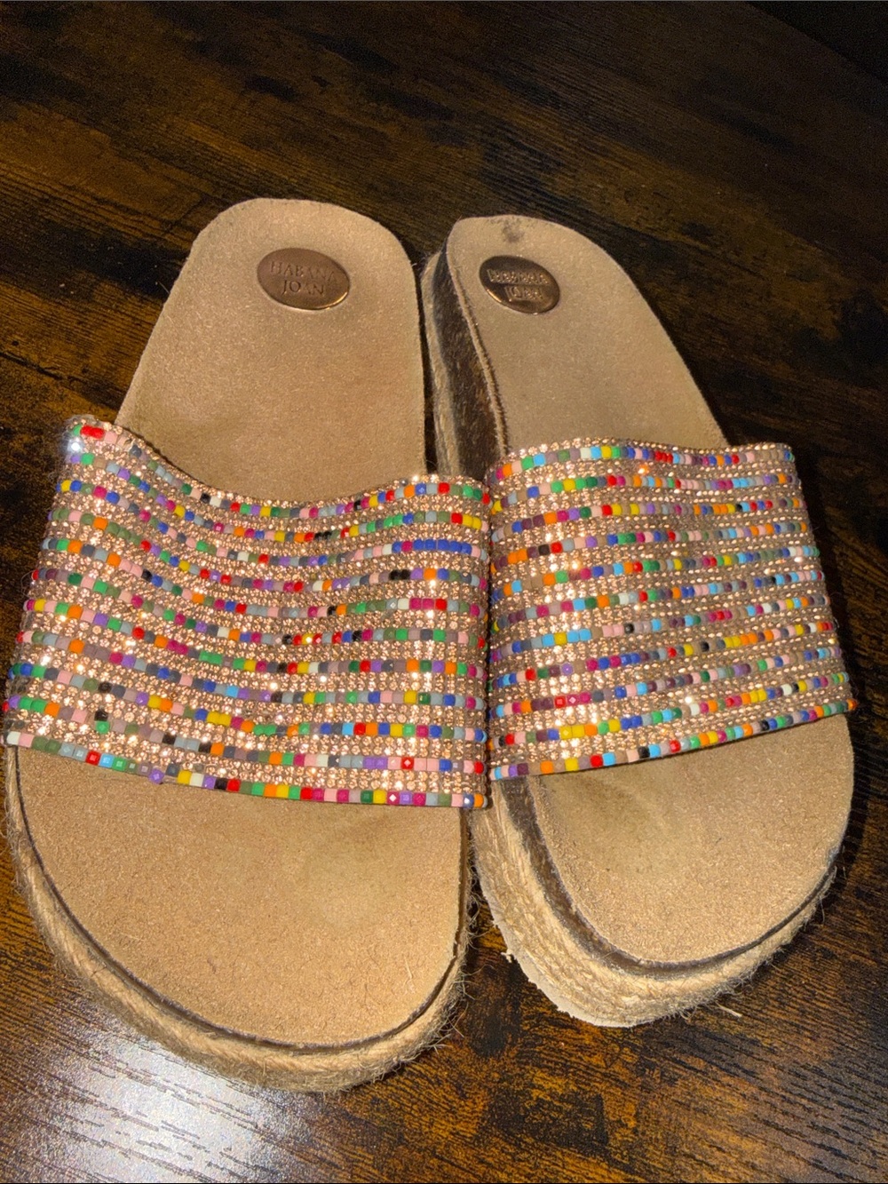 Beaded Multicolor Slide Mules - Women
